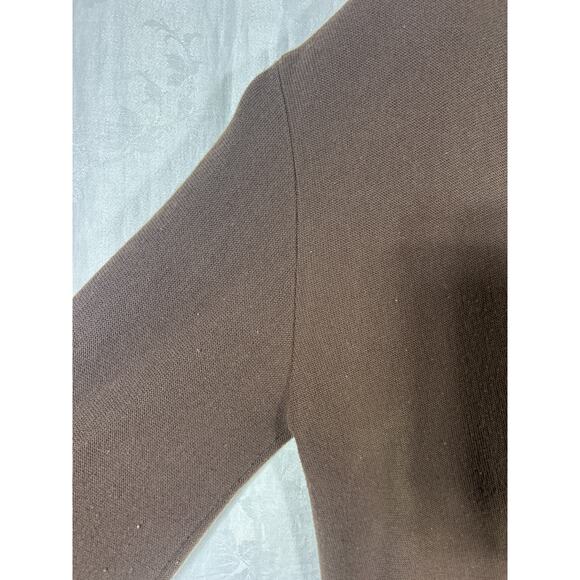 VTG Sears Cardigan Sweater 2X TALL Brown Dragon Applique V Neck Orlon Acrylic - Picture 3 of 10